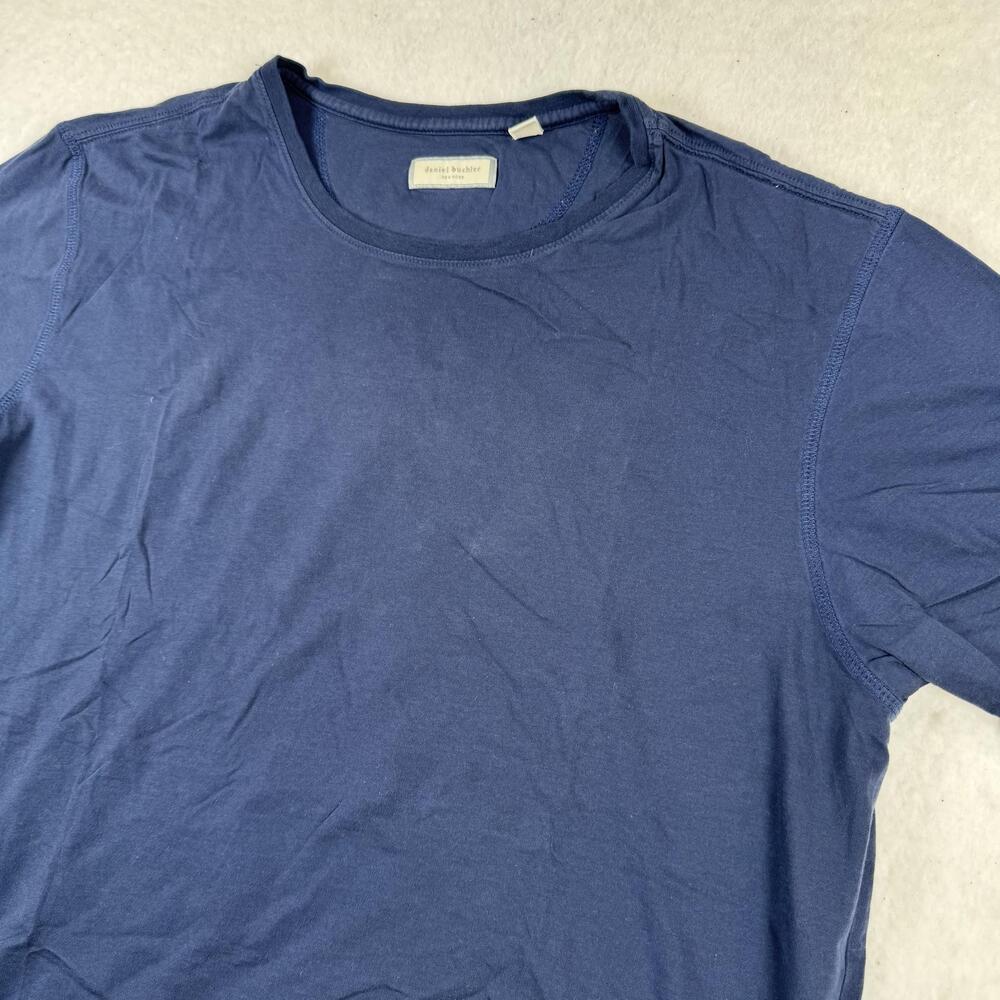 Daniel Buchler Shirt Mens Size 2XL Blue Pima Cotton Crew Neck Lightweight Casual
